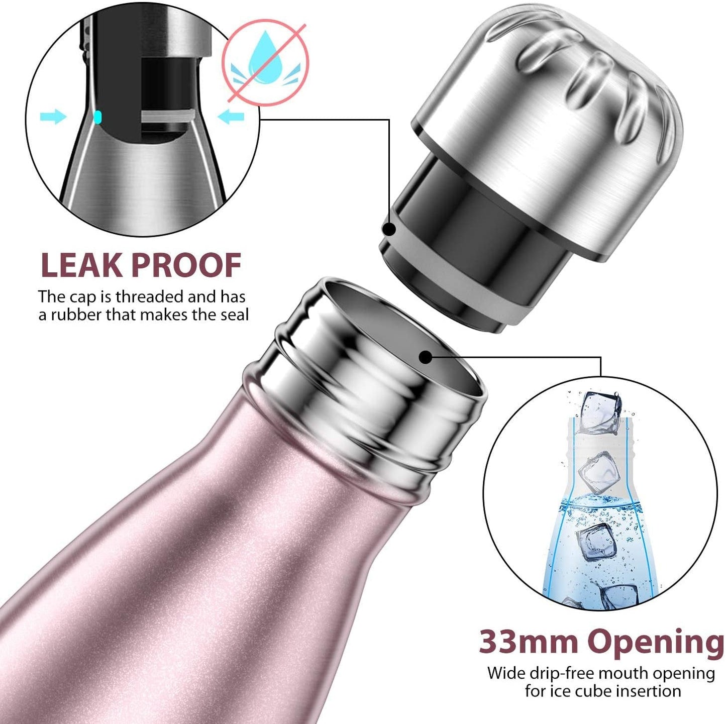 Botella de Agua de Acero Inoxidable / Stainless Steel Water Bottle / 17oz